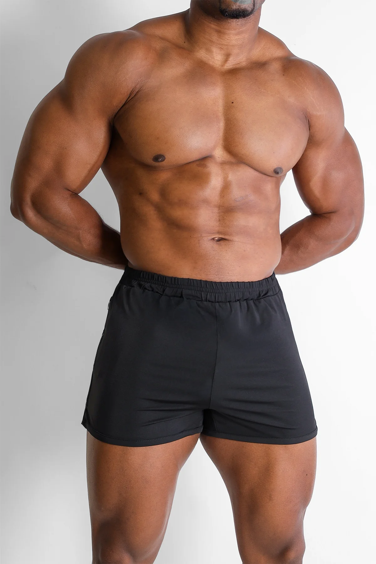 2.5" Side Split Booty Shorts - Black - Image 4