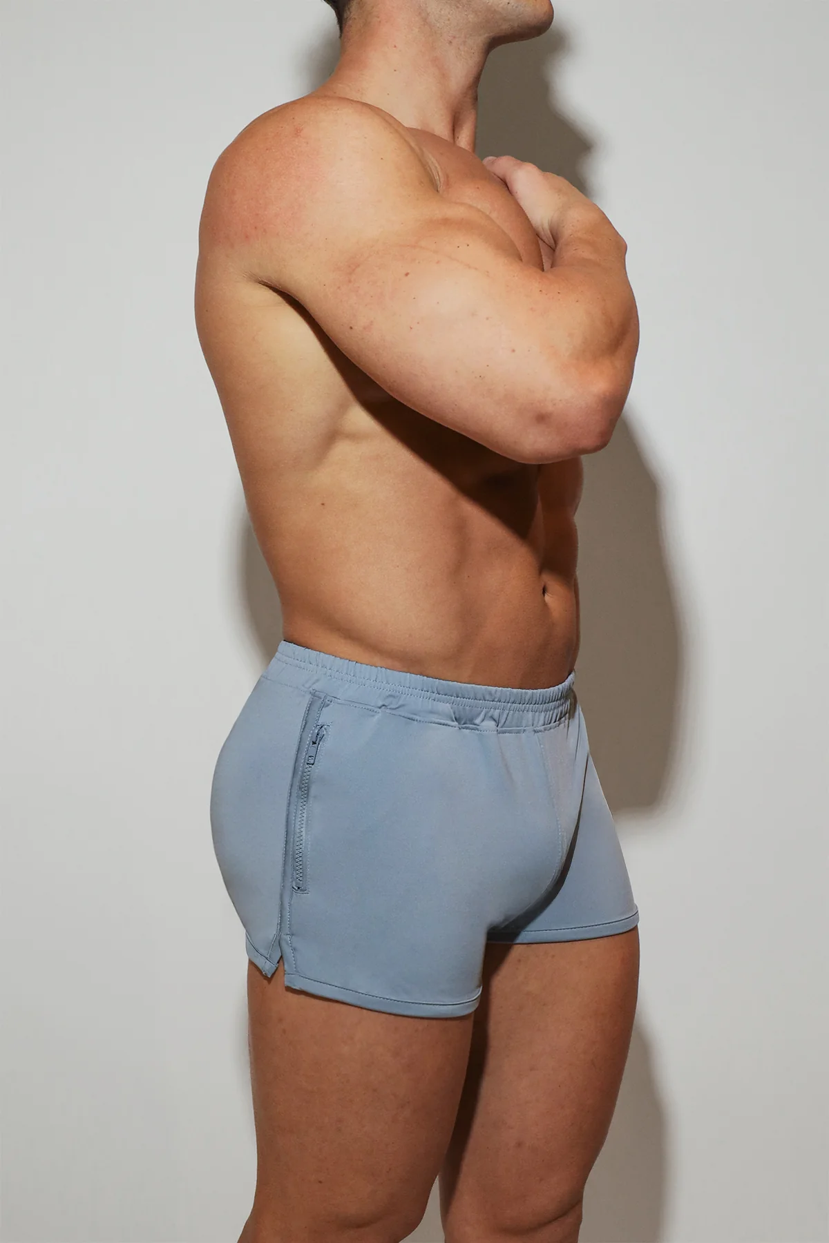 2" Side Split Booty Shorts - Glacier Grey - Image 3