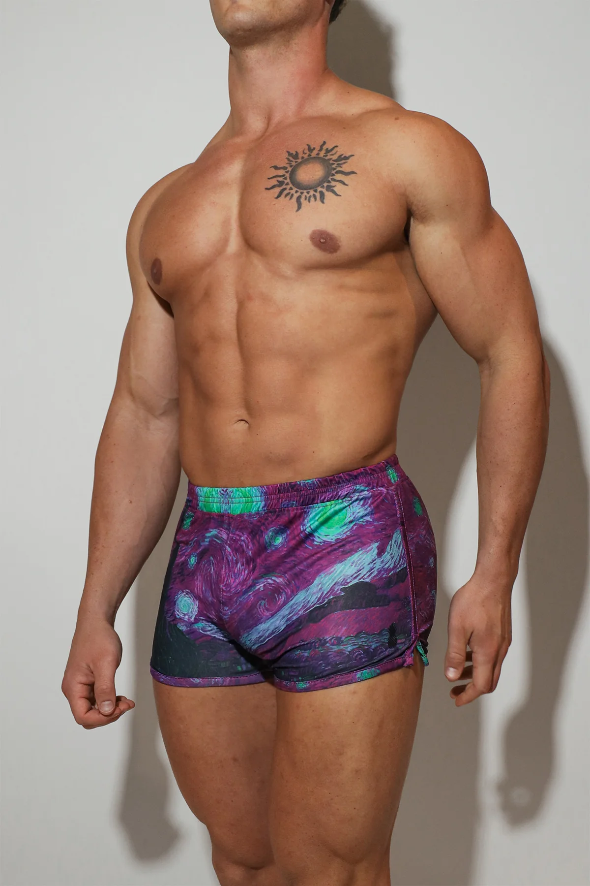 2" Side Split Booty Shorts - Starry Night - Image 2