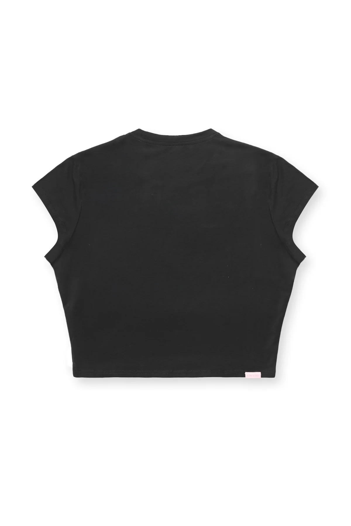 Muscle-Fit Crop Half-Sleeve Tee - Black - Image 7