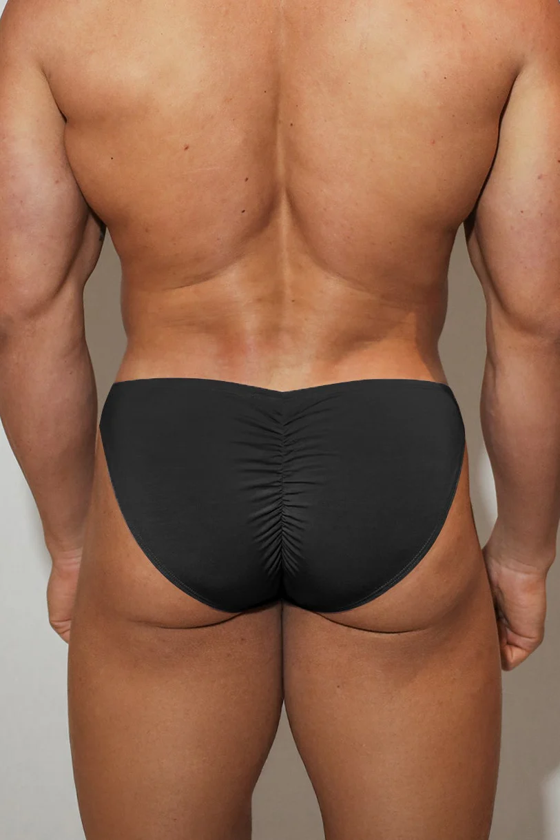 Premium Modal Scrunch-Back CHEEKY Brief - Black - Image 4