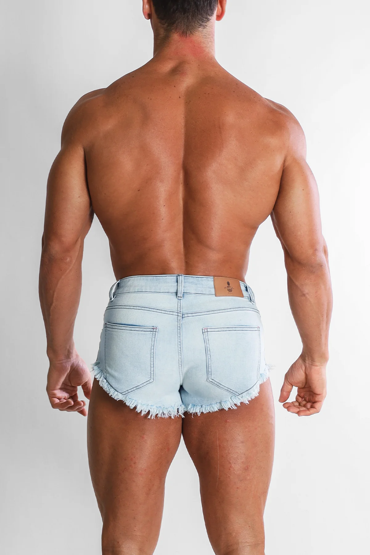 Cheeky Summer 2.5" Denim Brief Shorts - Sky Blue - Image 2
