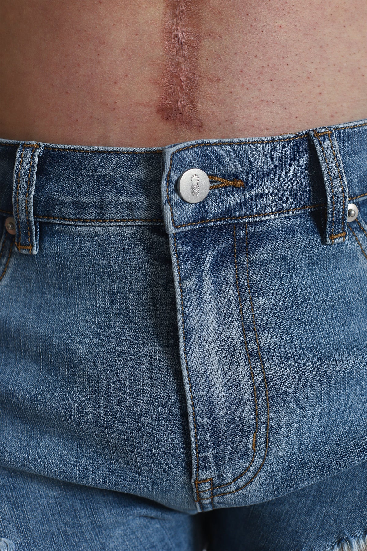 Cheeky Summer 2.5" Denim Brief Shorts - True Blue - Image 2