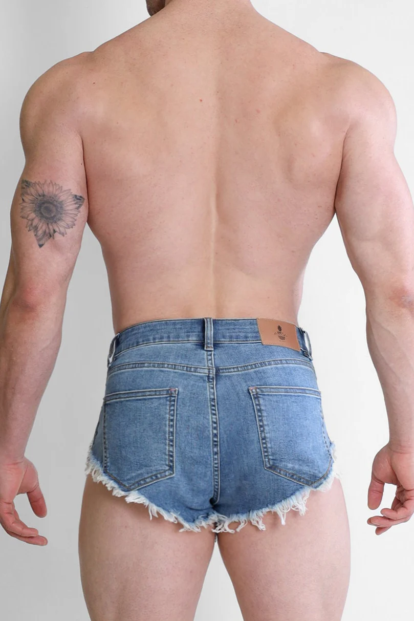 Cheeky Summer 2.5" Denim Brief Shorts - True Blue - Image 7