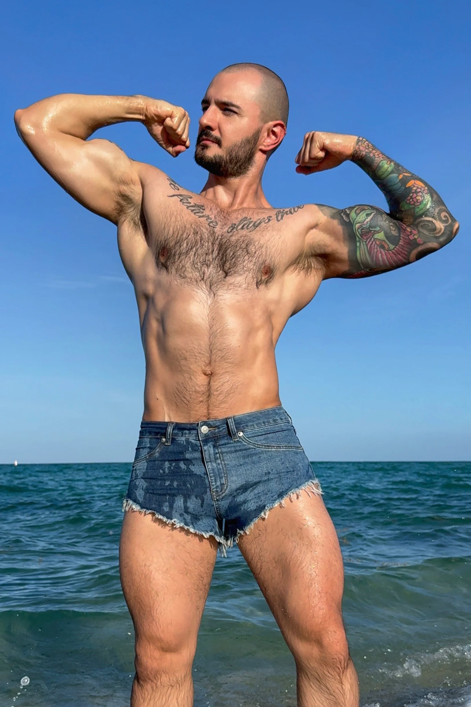 Cheeky Summer 2.5" Denim Brief Shorts - True Blue - Image 8