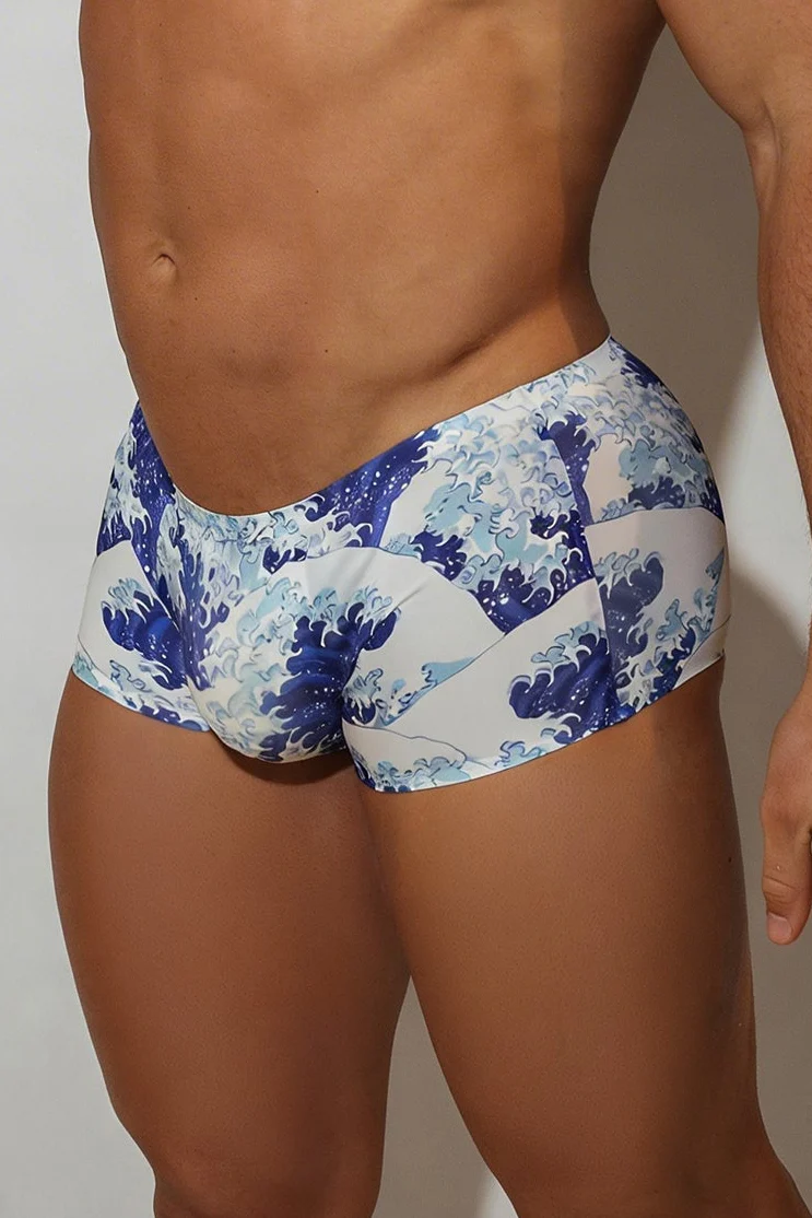 Come-Over Silky Seamless Boxer Briefs - Crashing Waves - Image 5