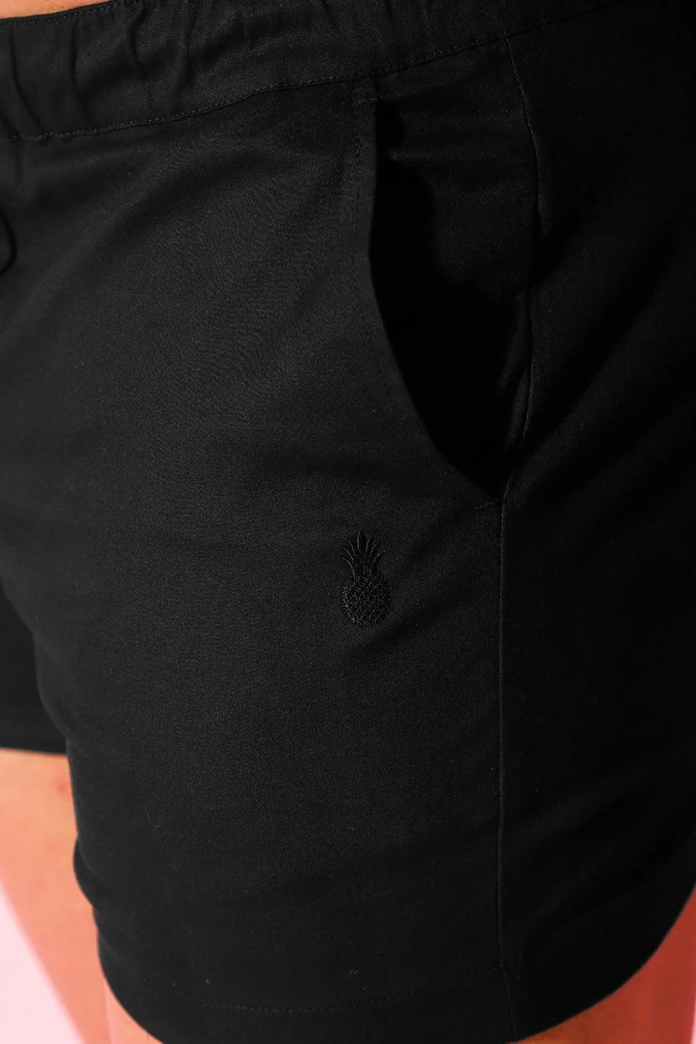 Muscle-fit Men's 4'' Stretchy Chino Shorts - Jet Black - Image 4