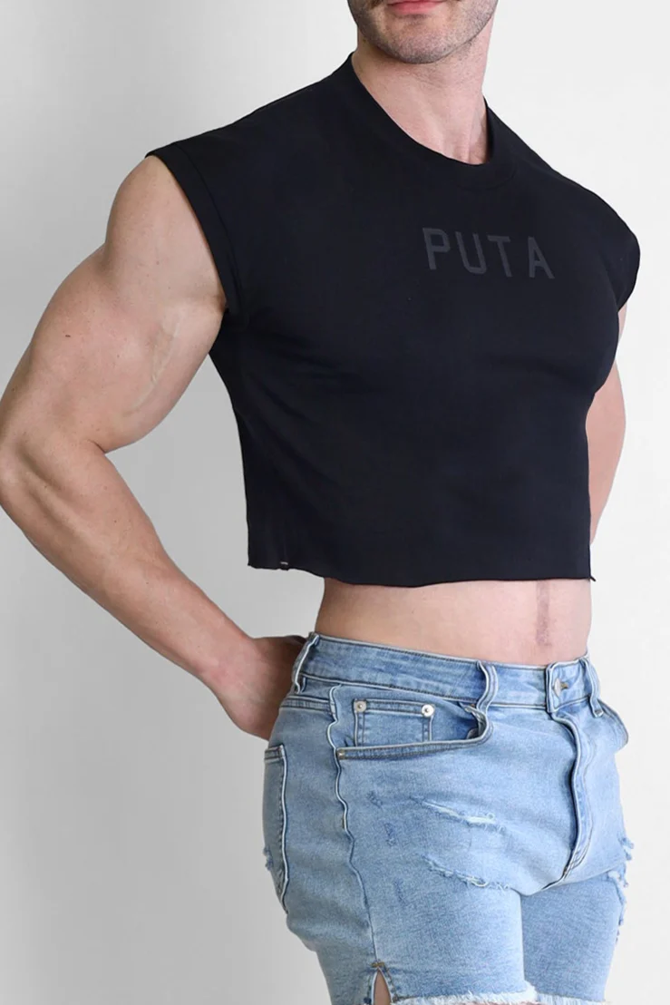 Escapism Muscle-Fit Crop Tank - Puta - Image 2