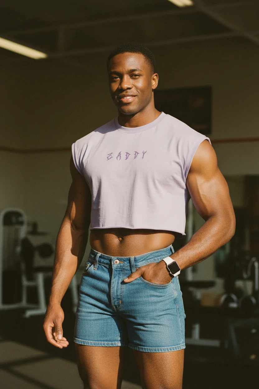 Escapism Muscle-Fit Crop Tank - Zaddy - Image 3