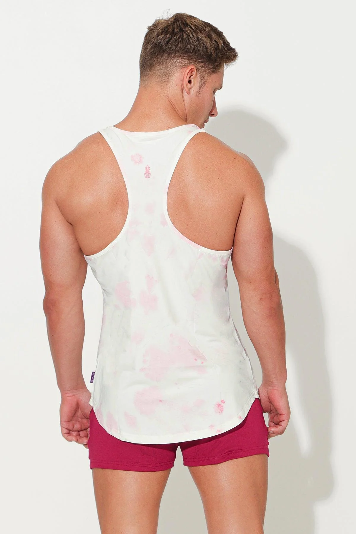 Feel-Me Scoop Bottom Tank - Pink Tie Dye - Image 4