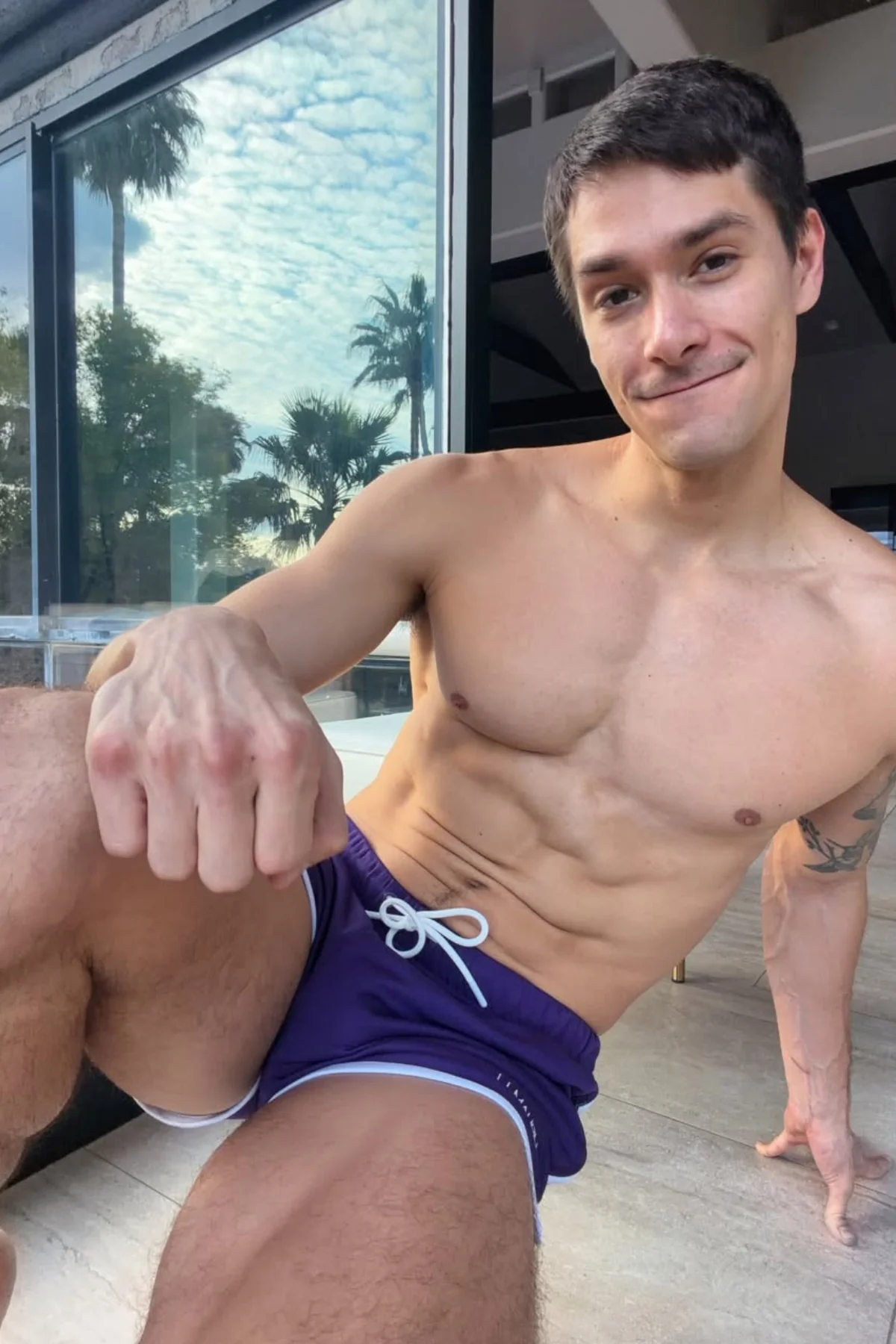 For-the-Night 2" Gym Short Shorts with Drawstring - Dark Plum - Image 6