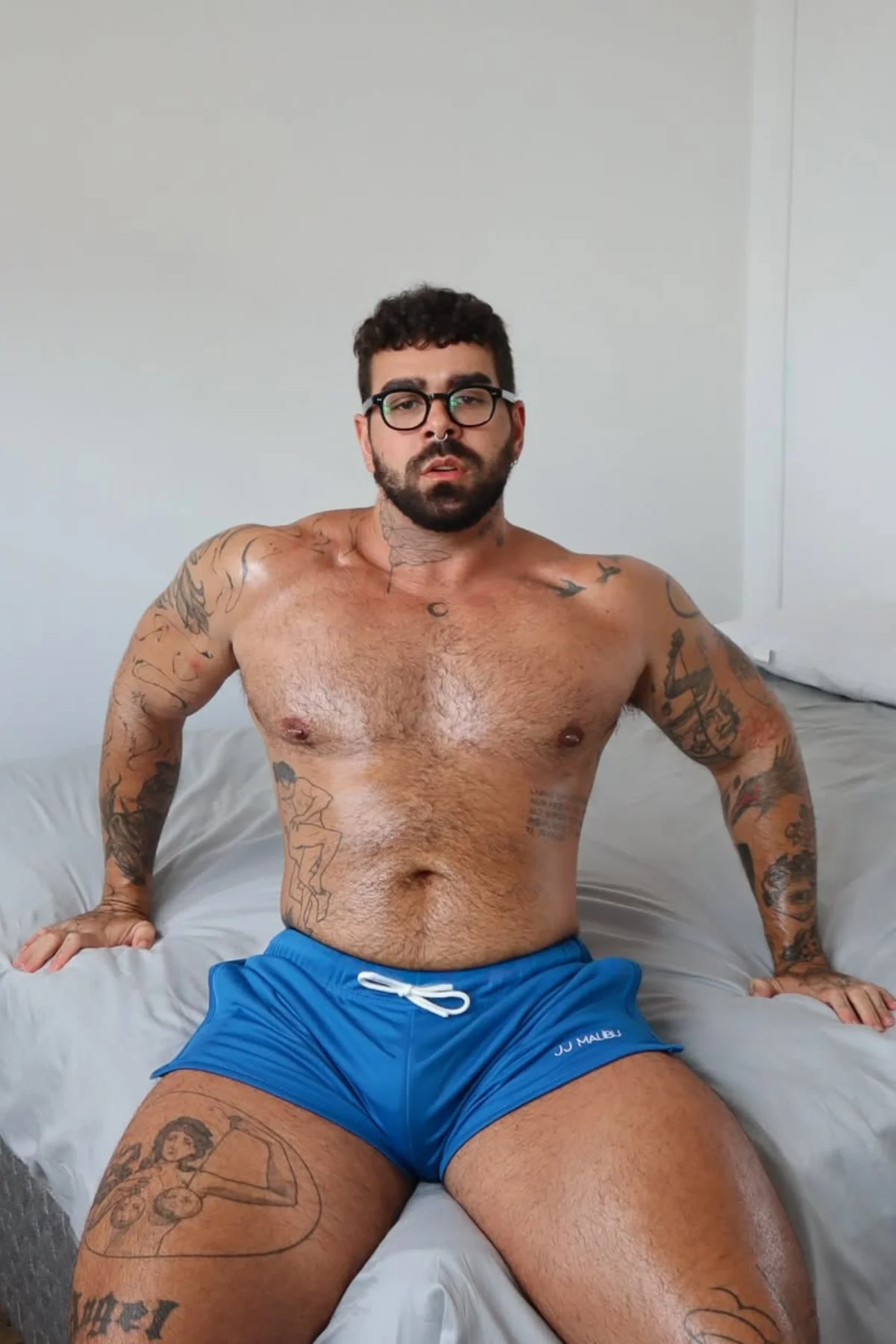For-the-Night 2" Gym Short Shorts with Drawstring - Solid Blue - Image 6