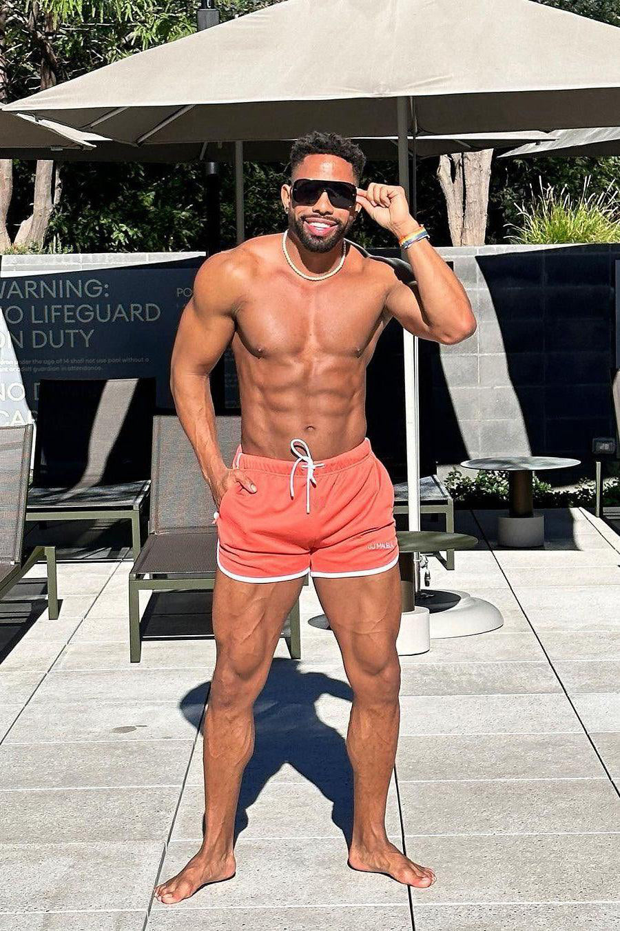 For-the-Night 4" Gym Short Shorts with Drawstring - Tangerine - Image 9