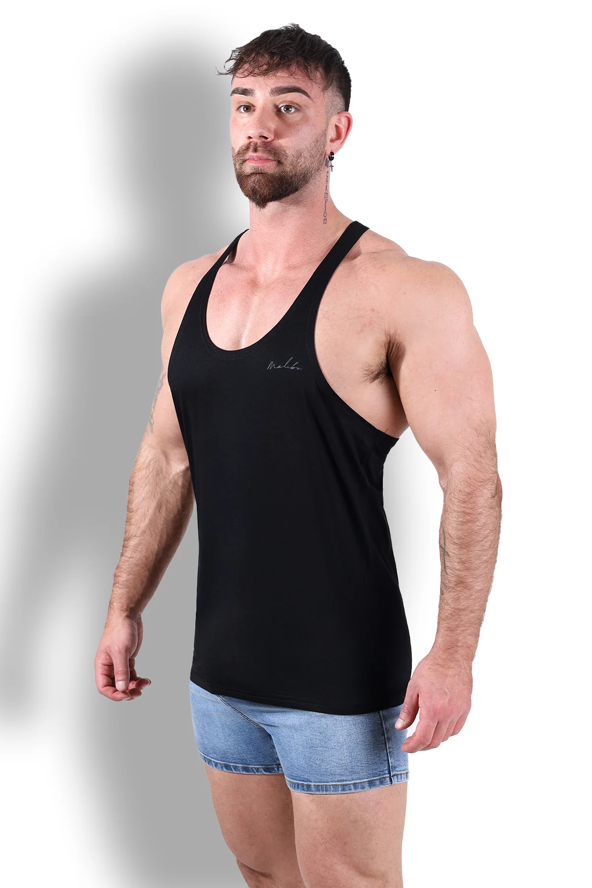 Gym Bae Classic Workout Stringer - Black - Image 7