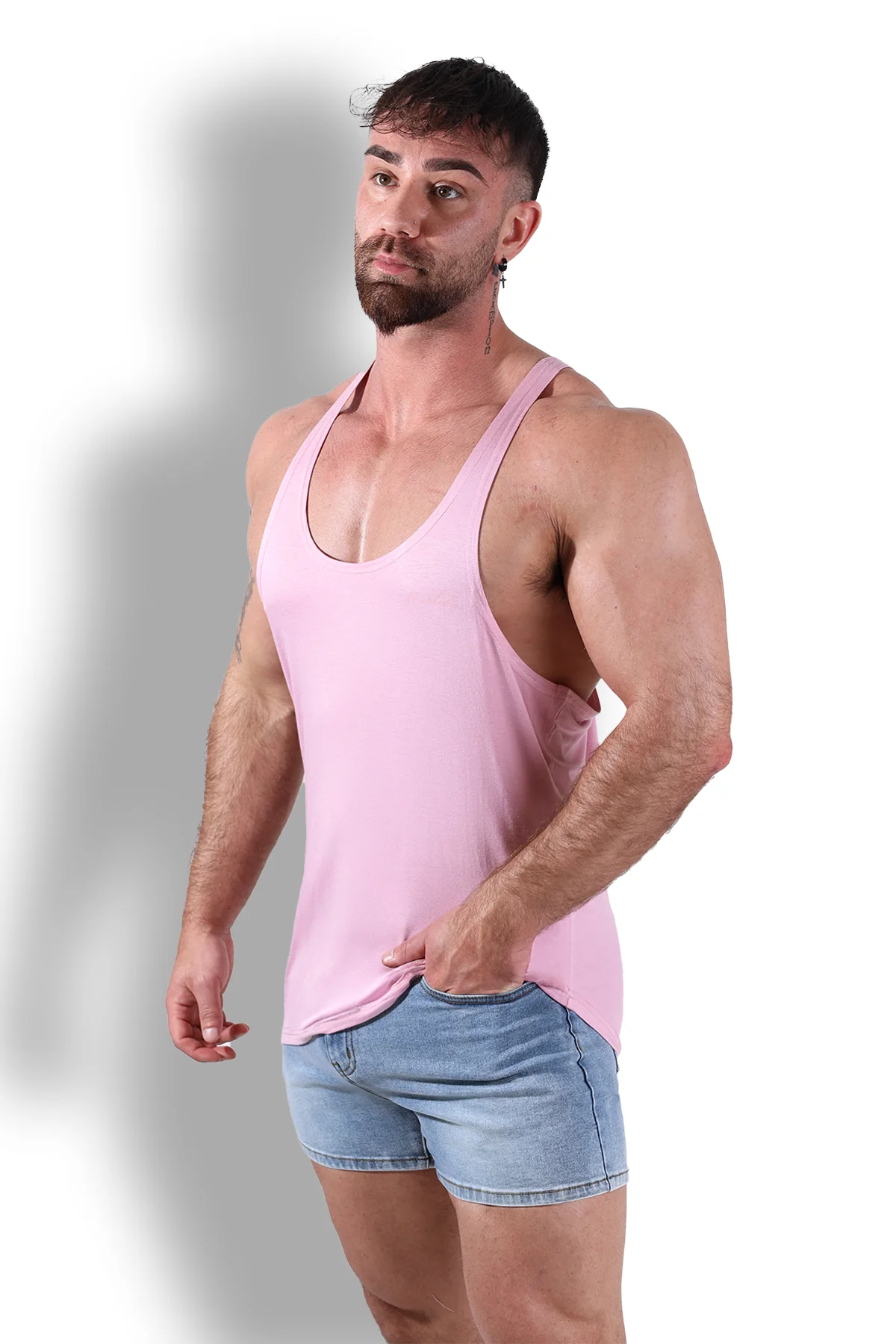 Gym Bae Classic Workout Stringer - Pink - Image 6
