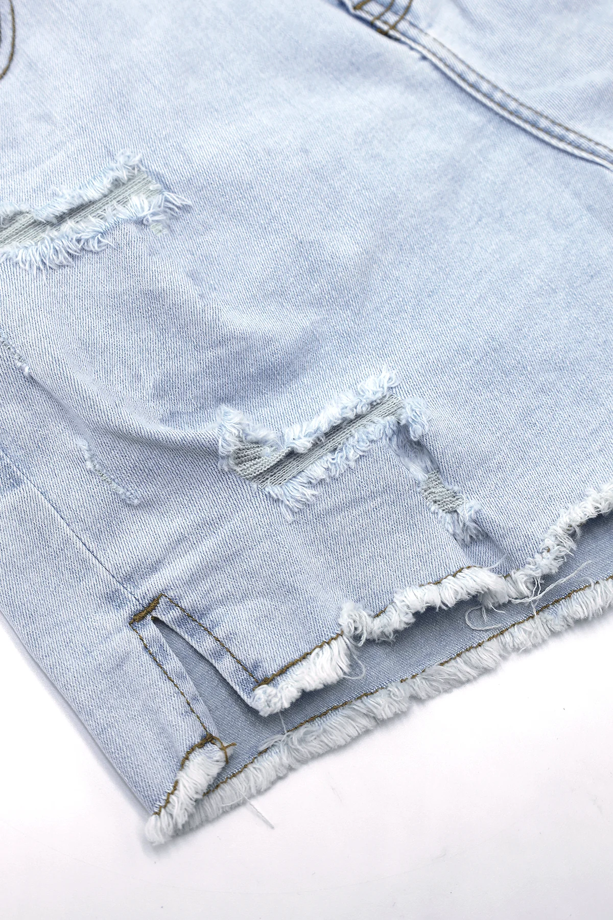 Jaded 3.5" Denim Short Shorts - Light Sky Blue - Image 8