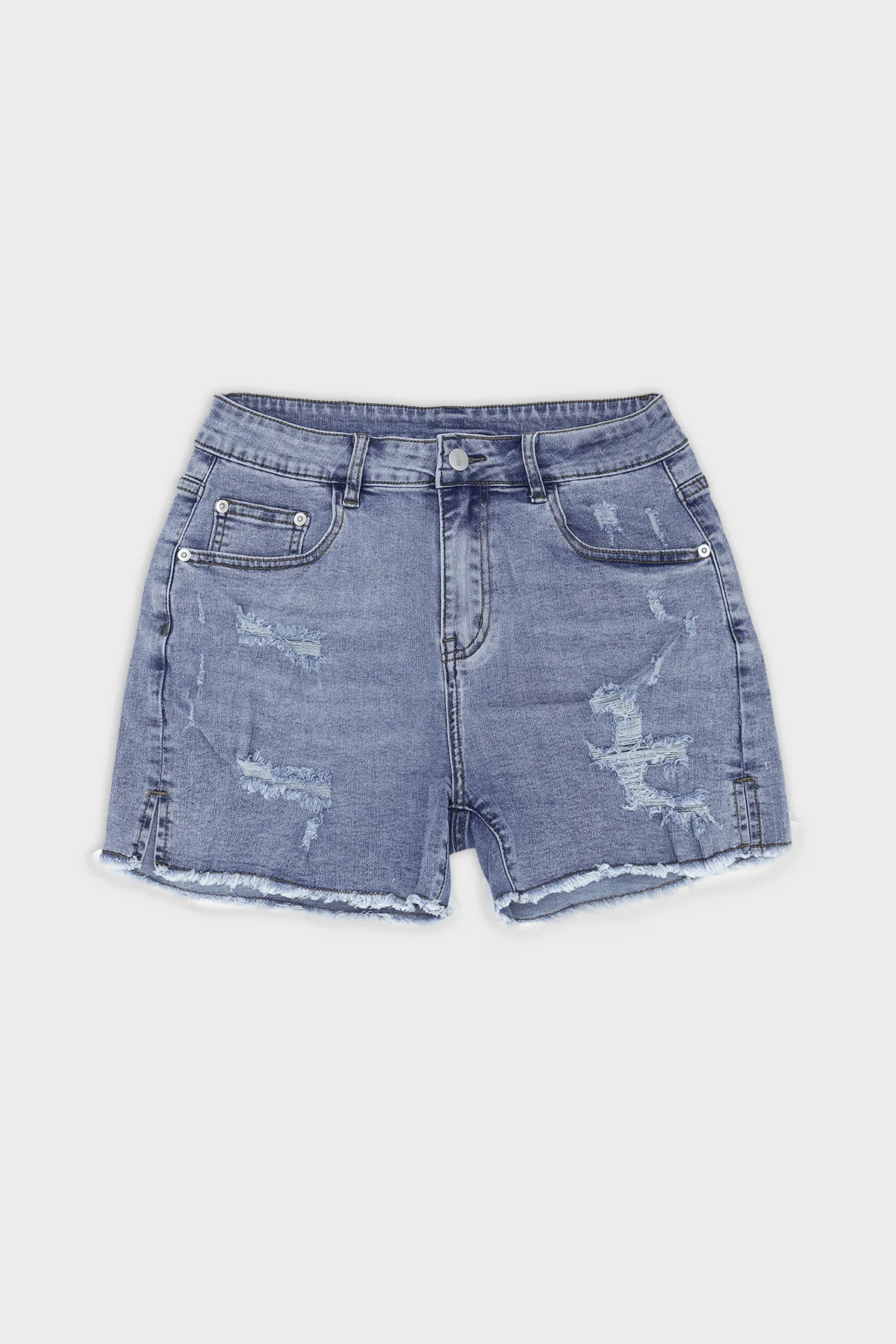 Jaded 3.5" Denim Short Shorts - Washed Blue - Image 9