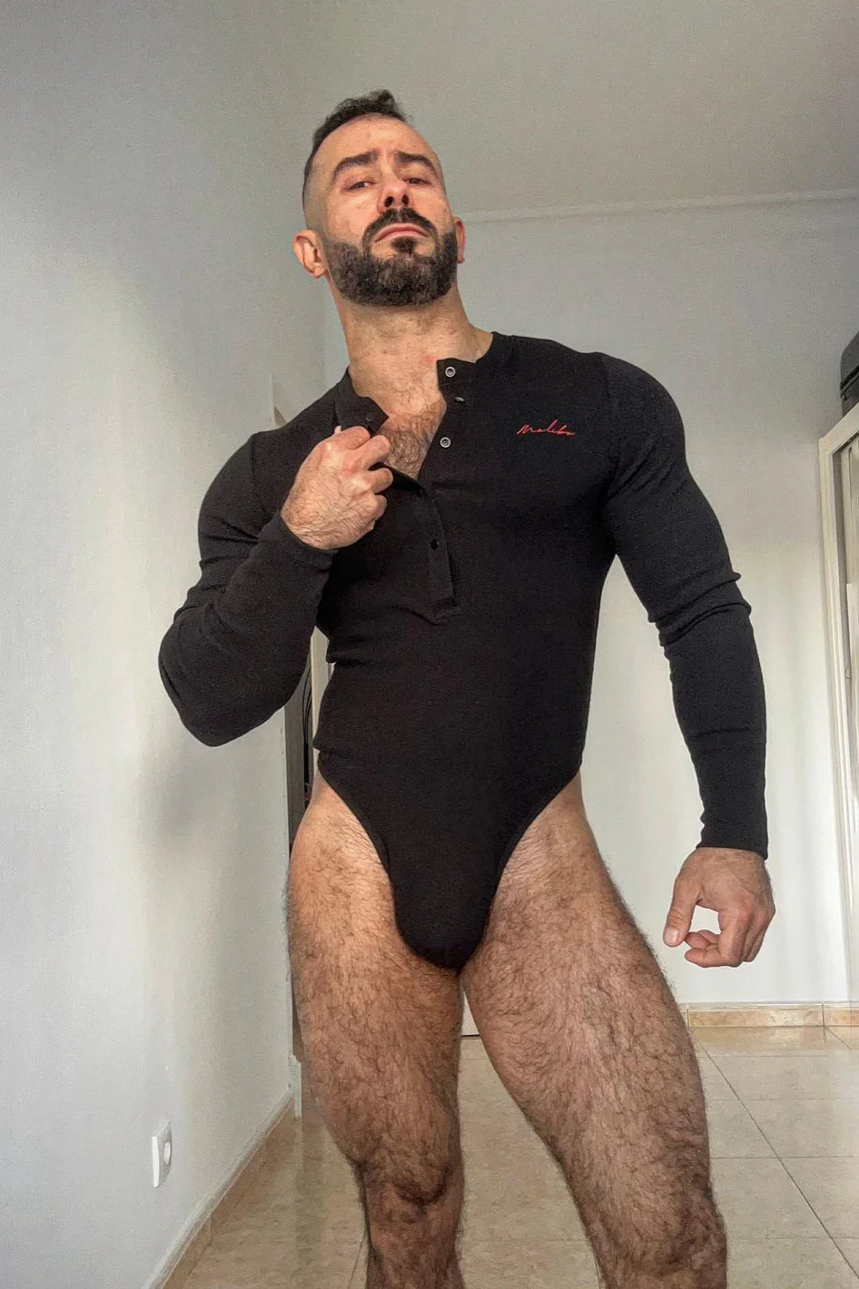Infinity Long Sleeve Button Up Bodysuit - Midnight Black - Image 8