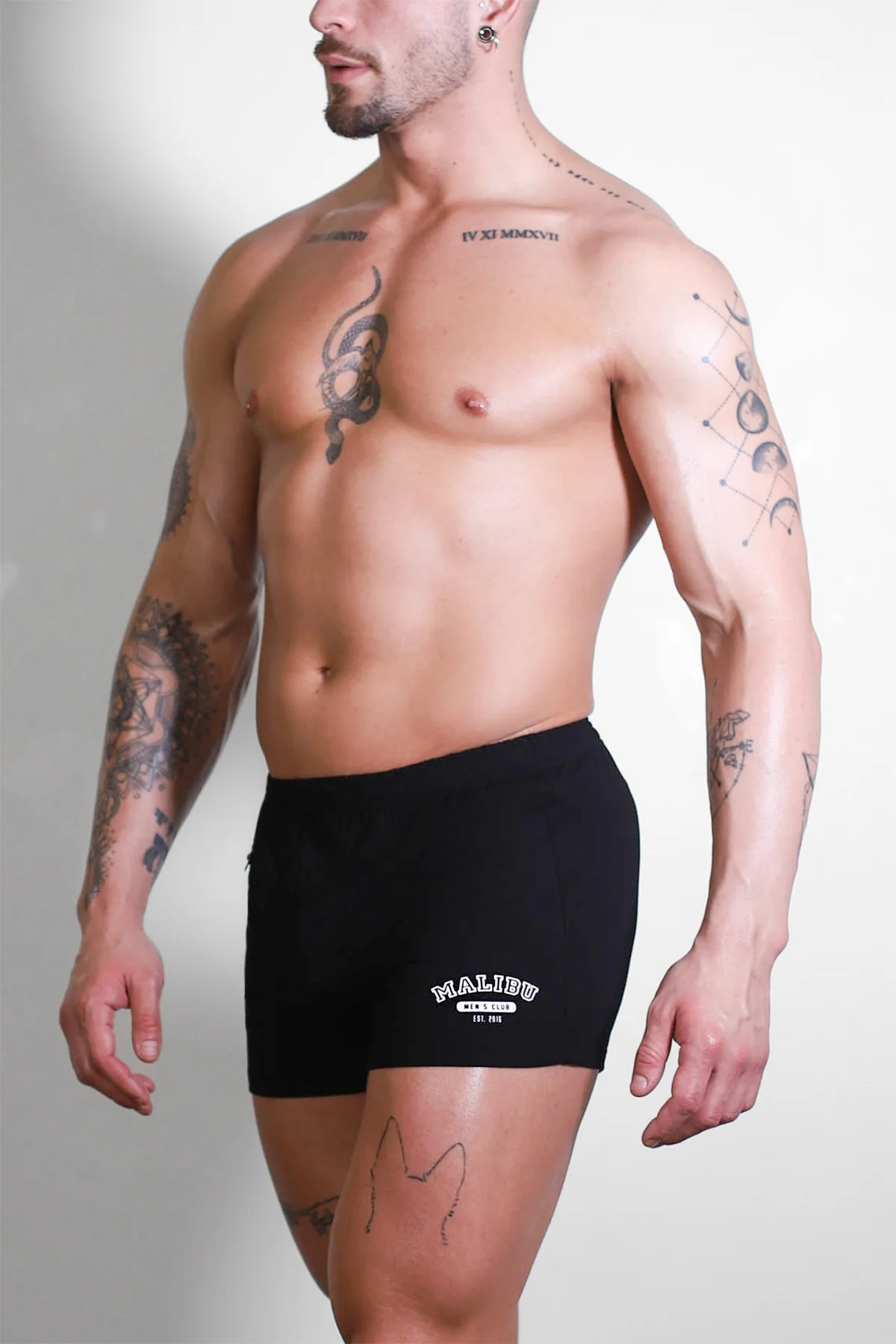 Varsity 2" Short Shorts with Zipper Pocket  - Midnight Black - Image 4