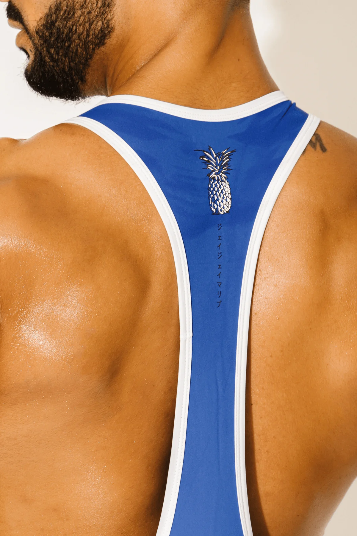 Men's Athletic Wrestling Singlet Bodysuit - Blue - Image 4
