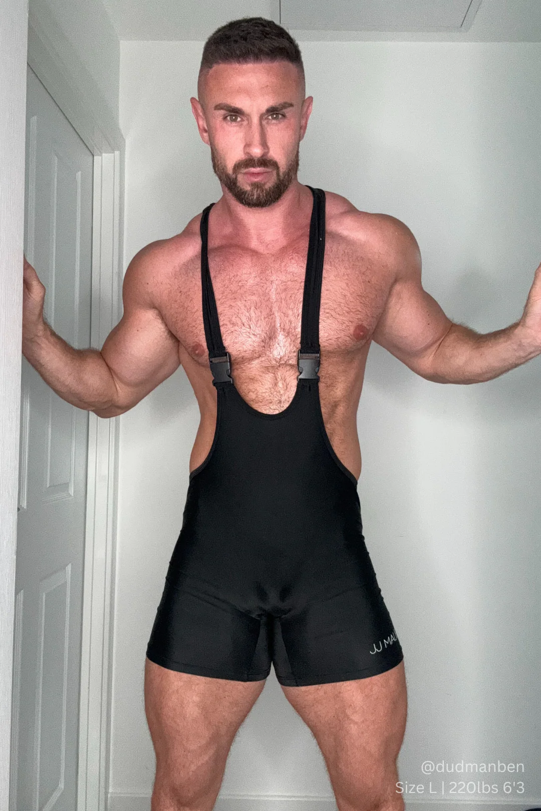 Men's Athletic Wrestling Singlet Bodysuit - Obsidian - Image 9