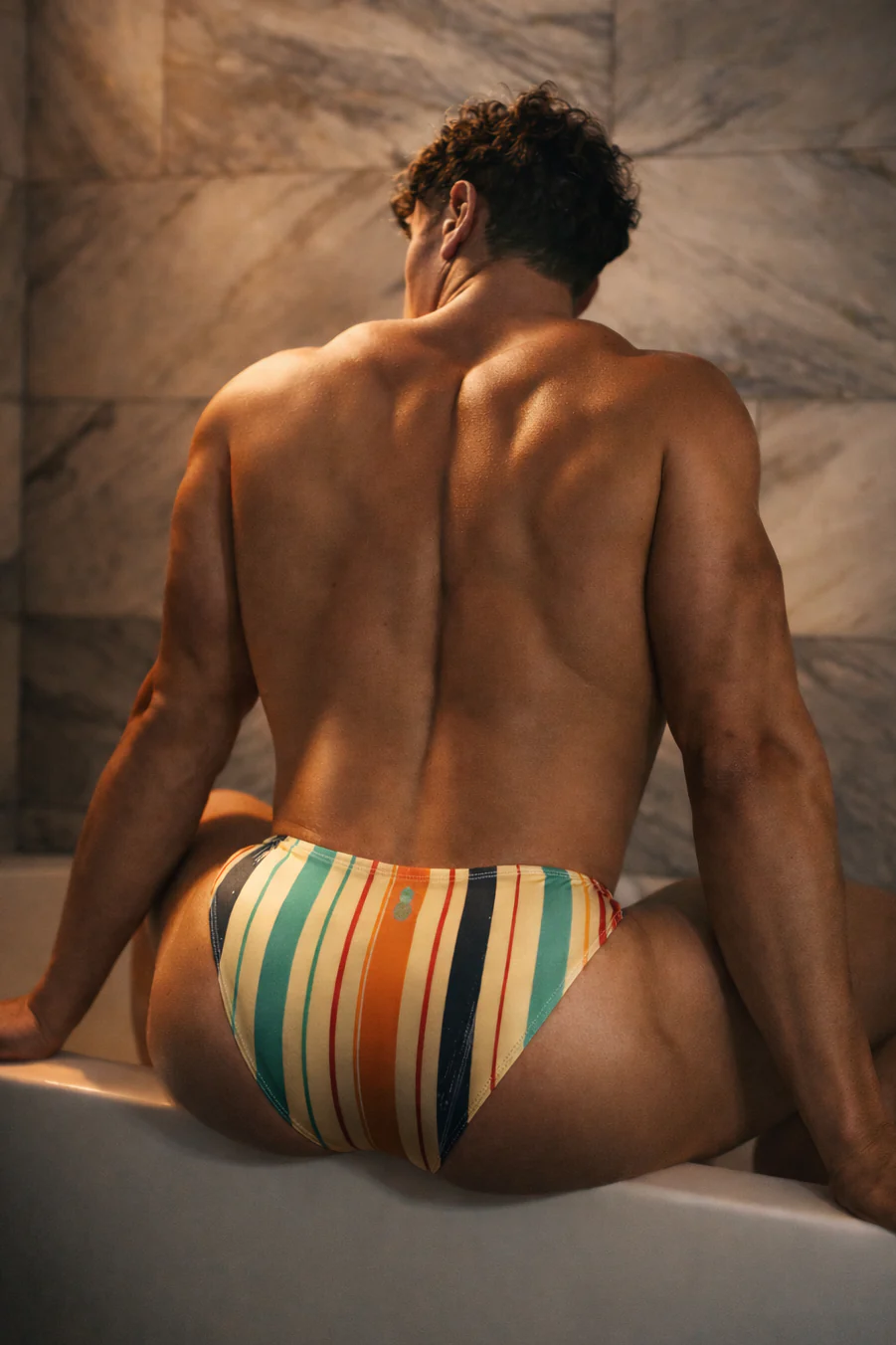 Men's Slimmer Bulge Briefs - Retro Stripes