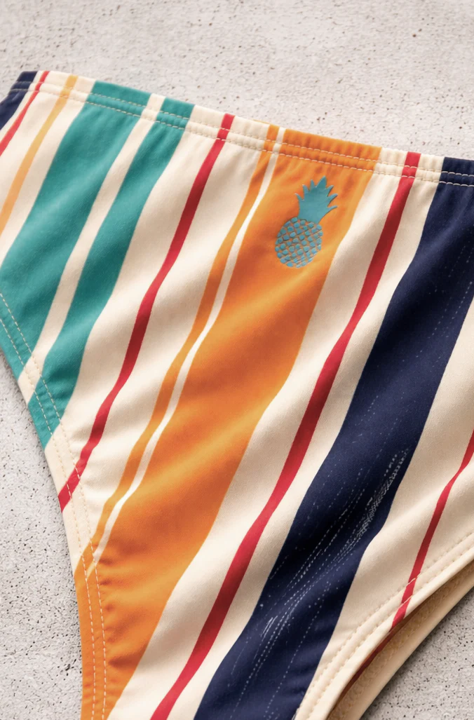 Men's Slimmer Bulge Briefs - Retro Stripes - Image 3