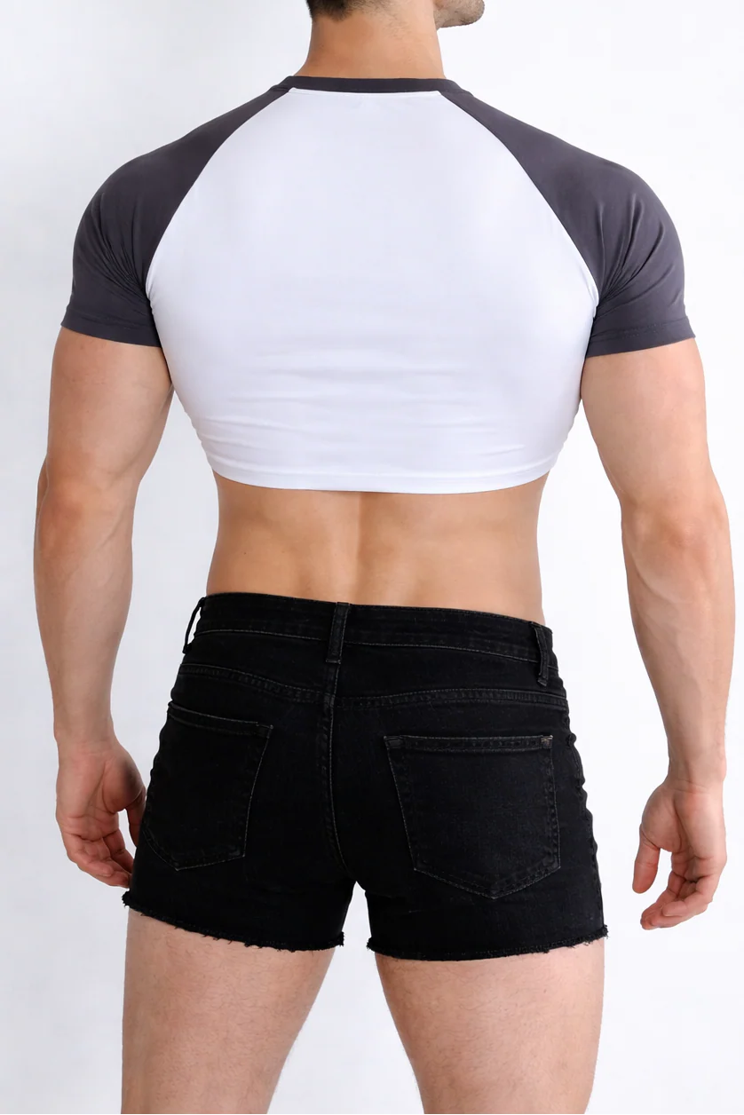 Muscle-Fit Crop Tee - Rebel Bloom - Image 4