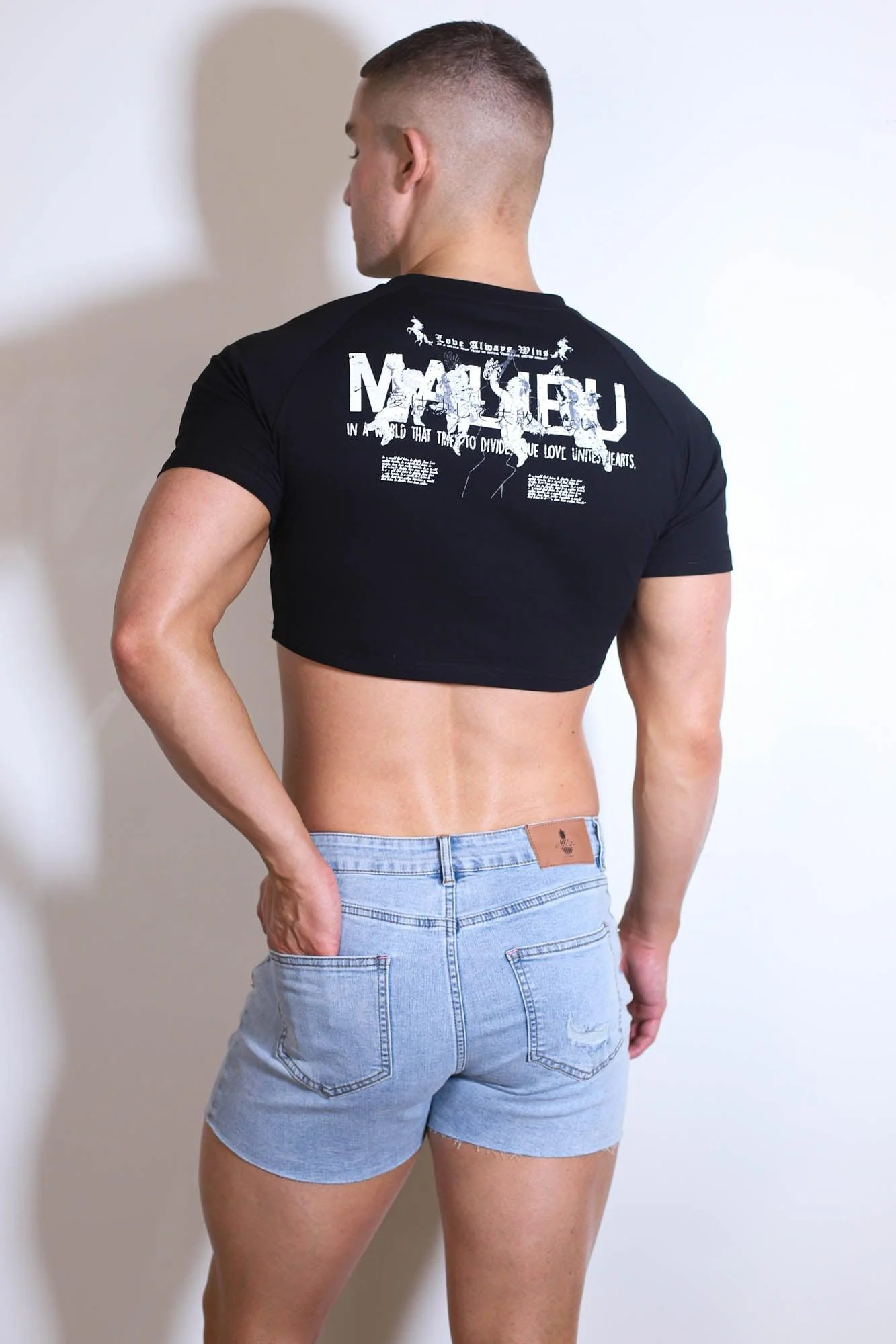 Muscle-Fit Crop Tee  - Malibu Angel - Image 3