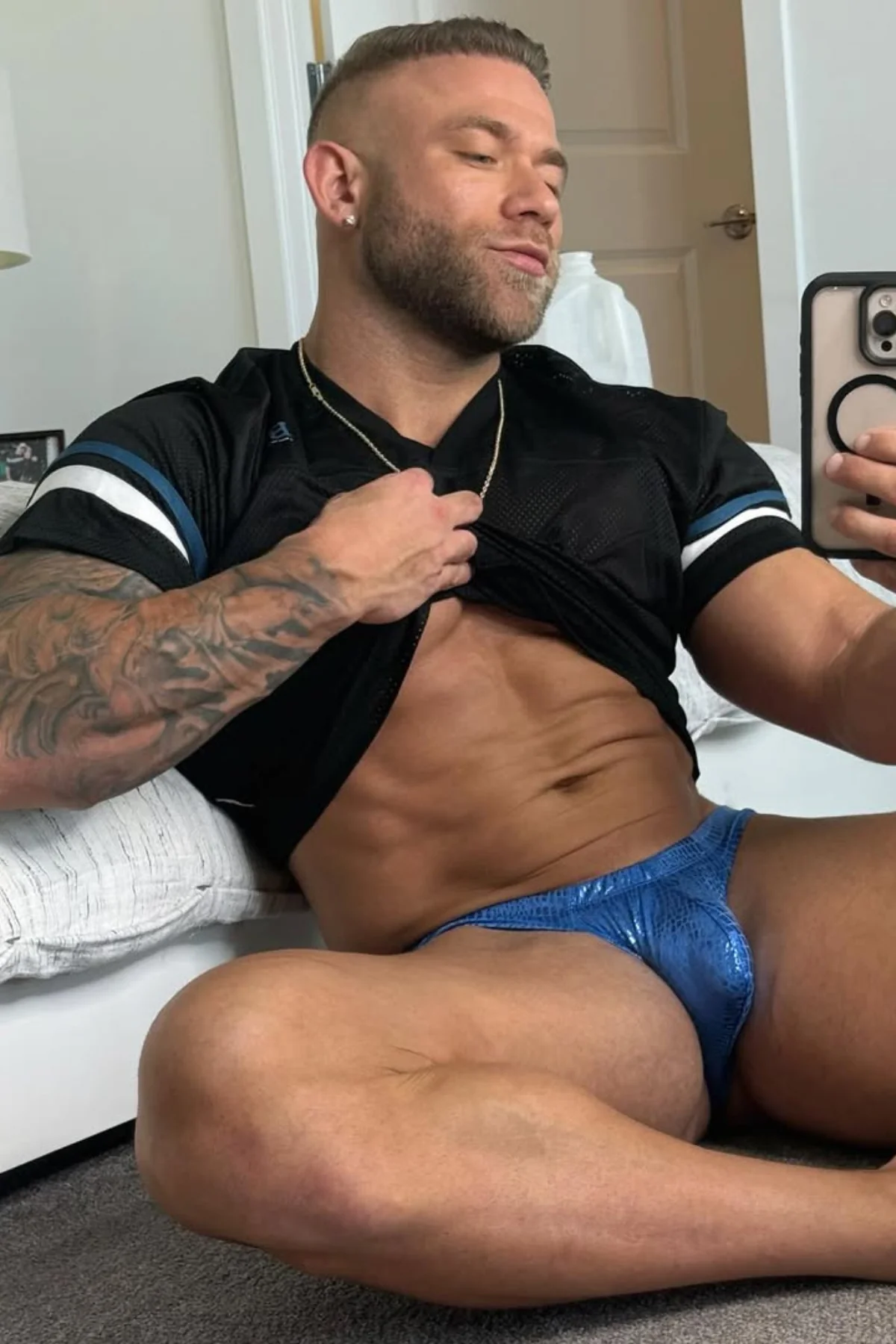 Metallica Brief with Bulge Pouch - Blue Croc - Image 5