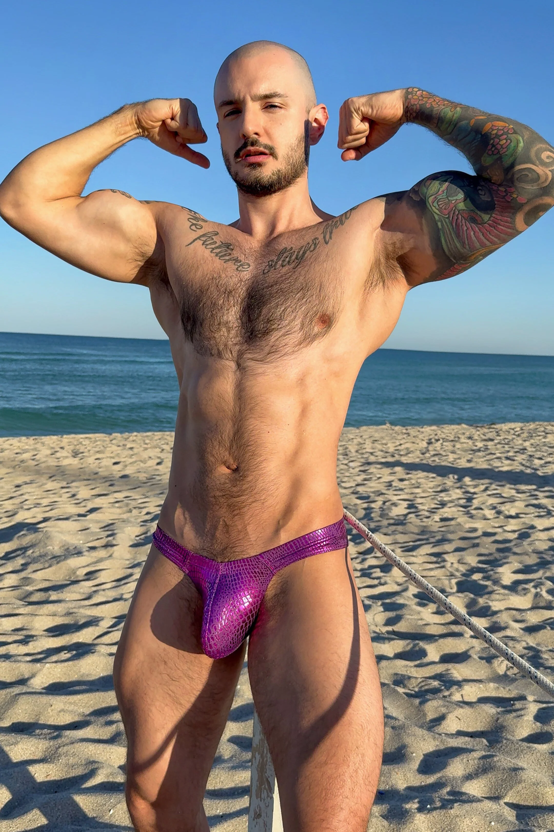 Metallica Men's Thong with Bulge Pouch - Hot Pink Croc - Image 6