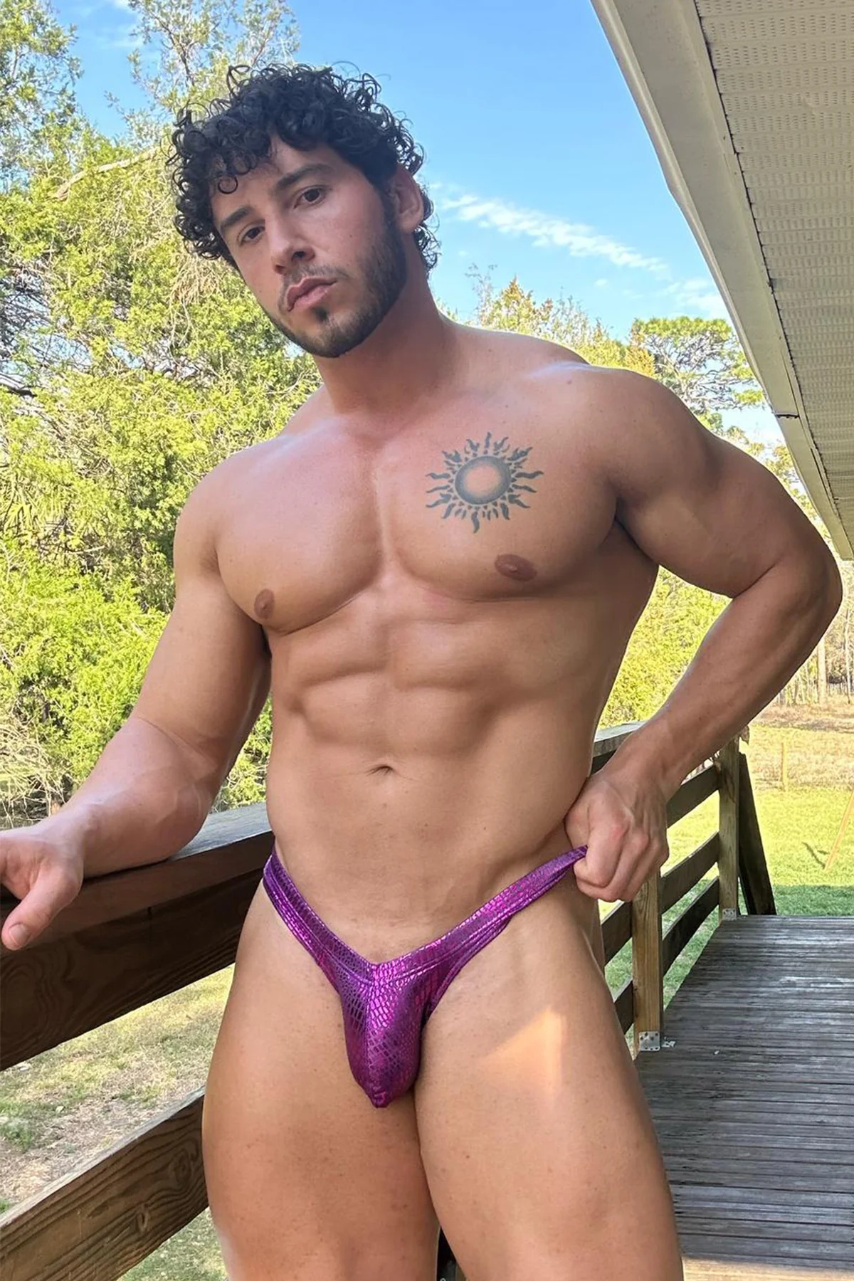 Metallica Brief with Bulge Pouch - Hot Pink Croc - Image 3
