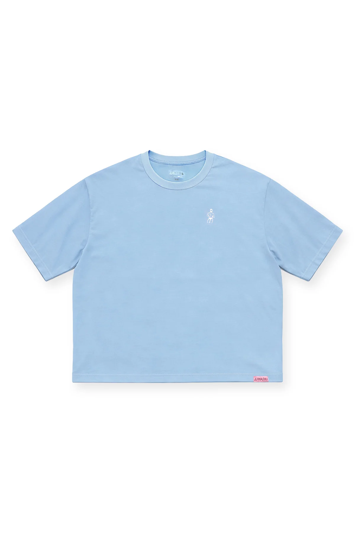 Oversized Relaxed Crop Top - Baby Blue - Image 11