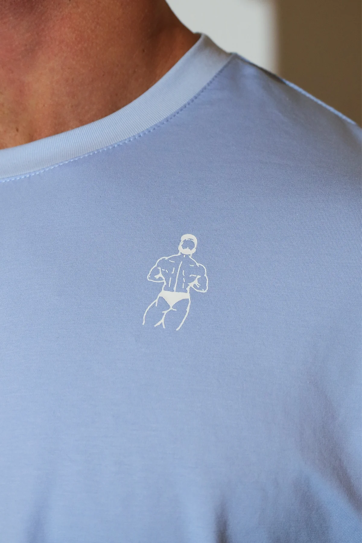 Oversized Relaxed Crop Top - Baby Blue - Image 2