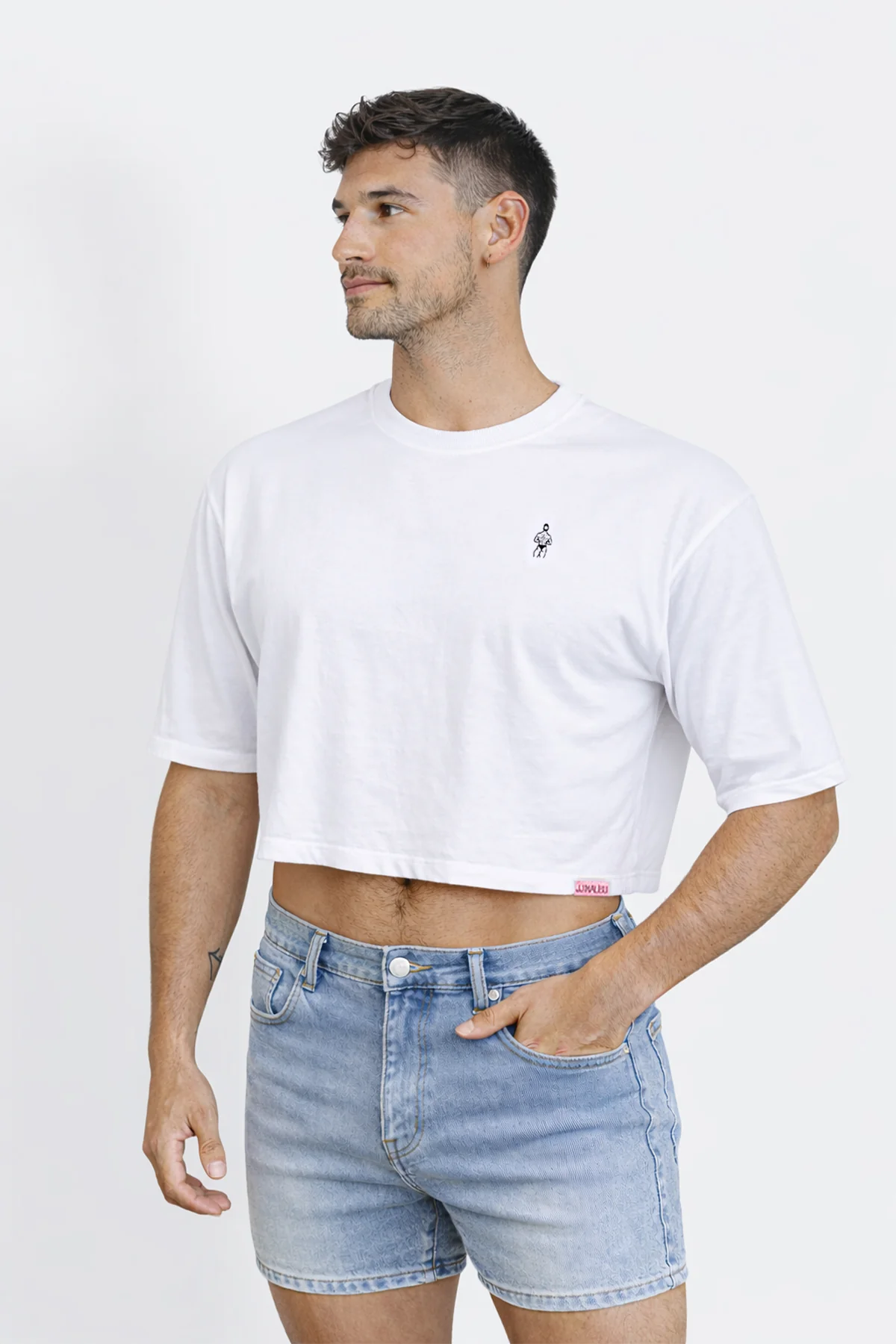 Oversized Relaxed Crop Top - Ivory - Image 8