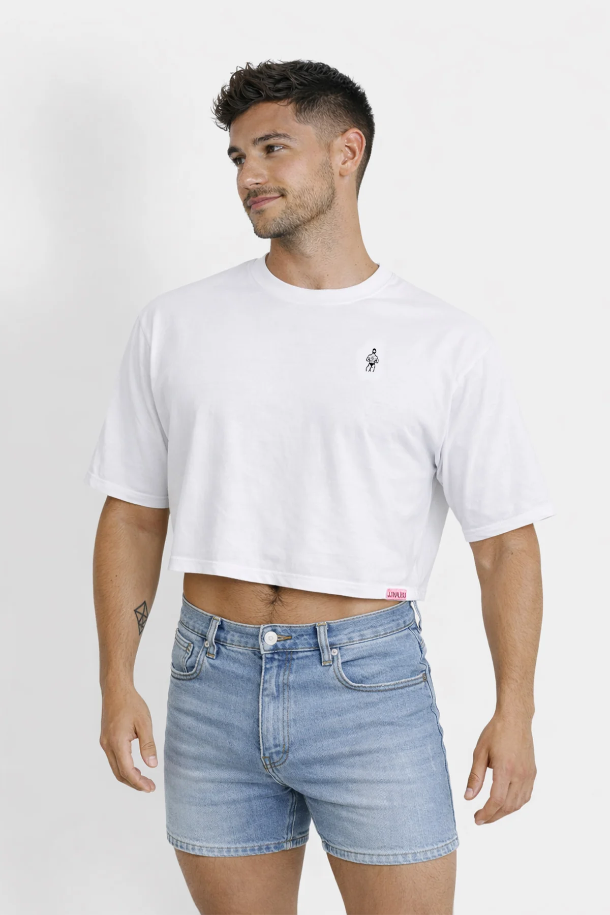 Oversized Relaxed Crop Top - Ivory - Image 9