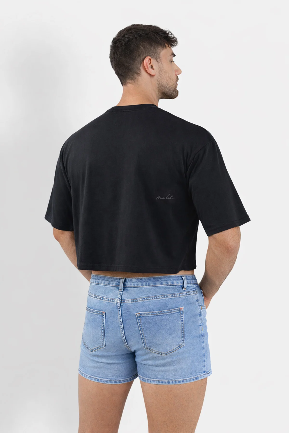 Oversized Relaxed Crop Top - Midnight Black - Image 10