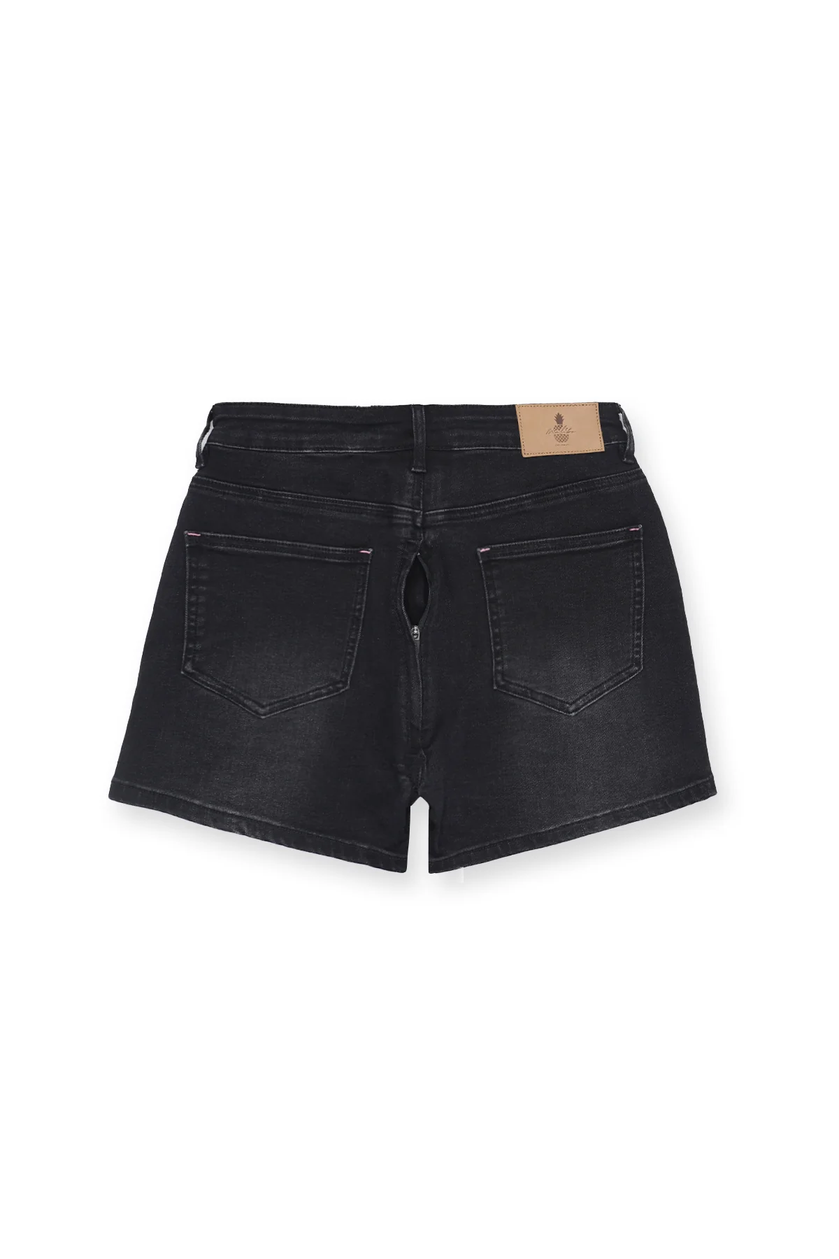 Peek-A-Boo Denim Shorts - Black - Image 6