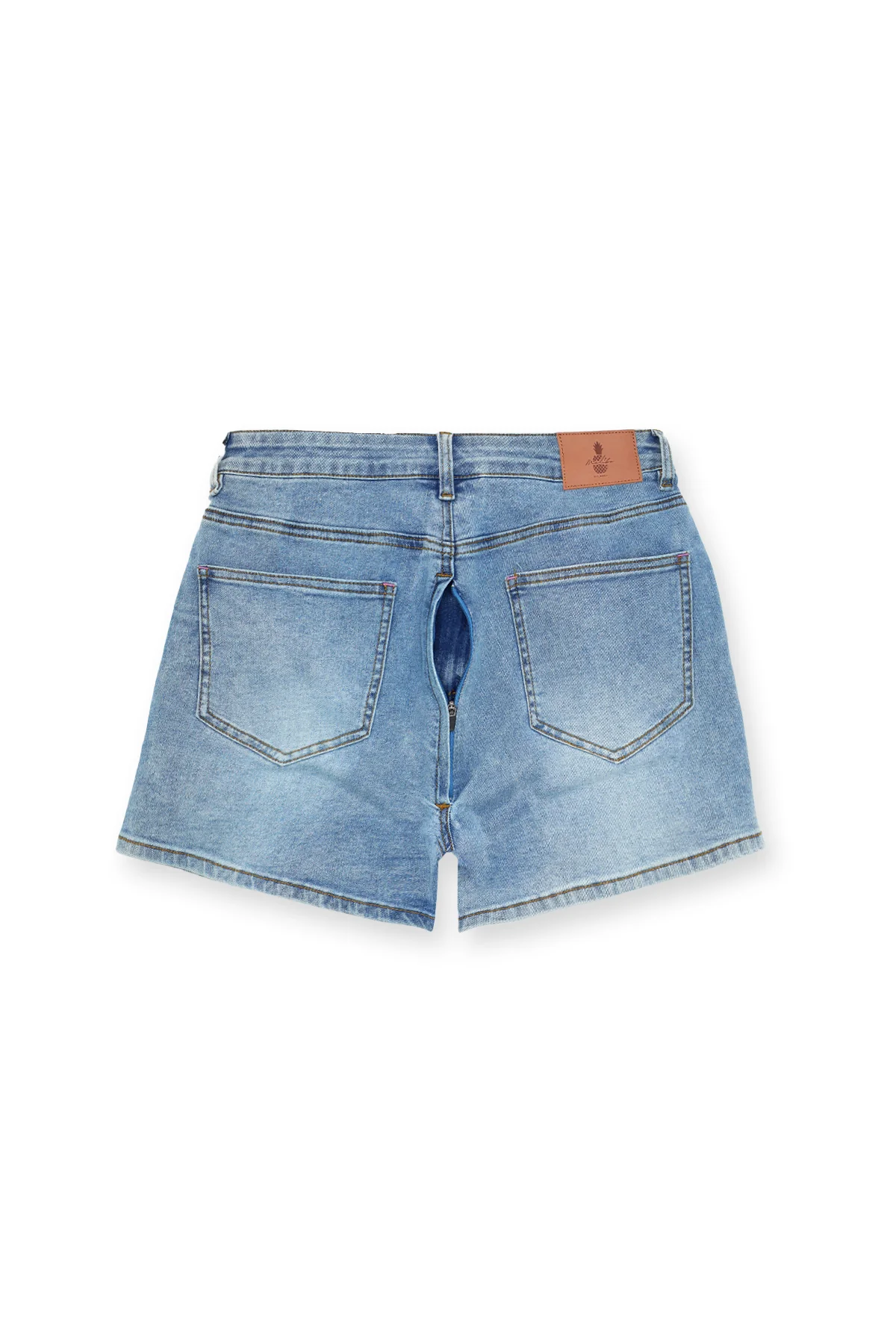 Peek-A-Boo Denim Shorts - Dark Blue - Image 3
