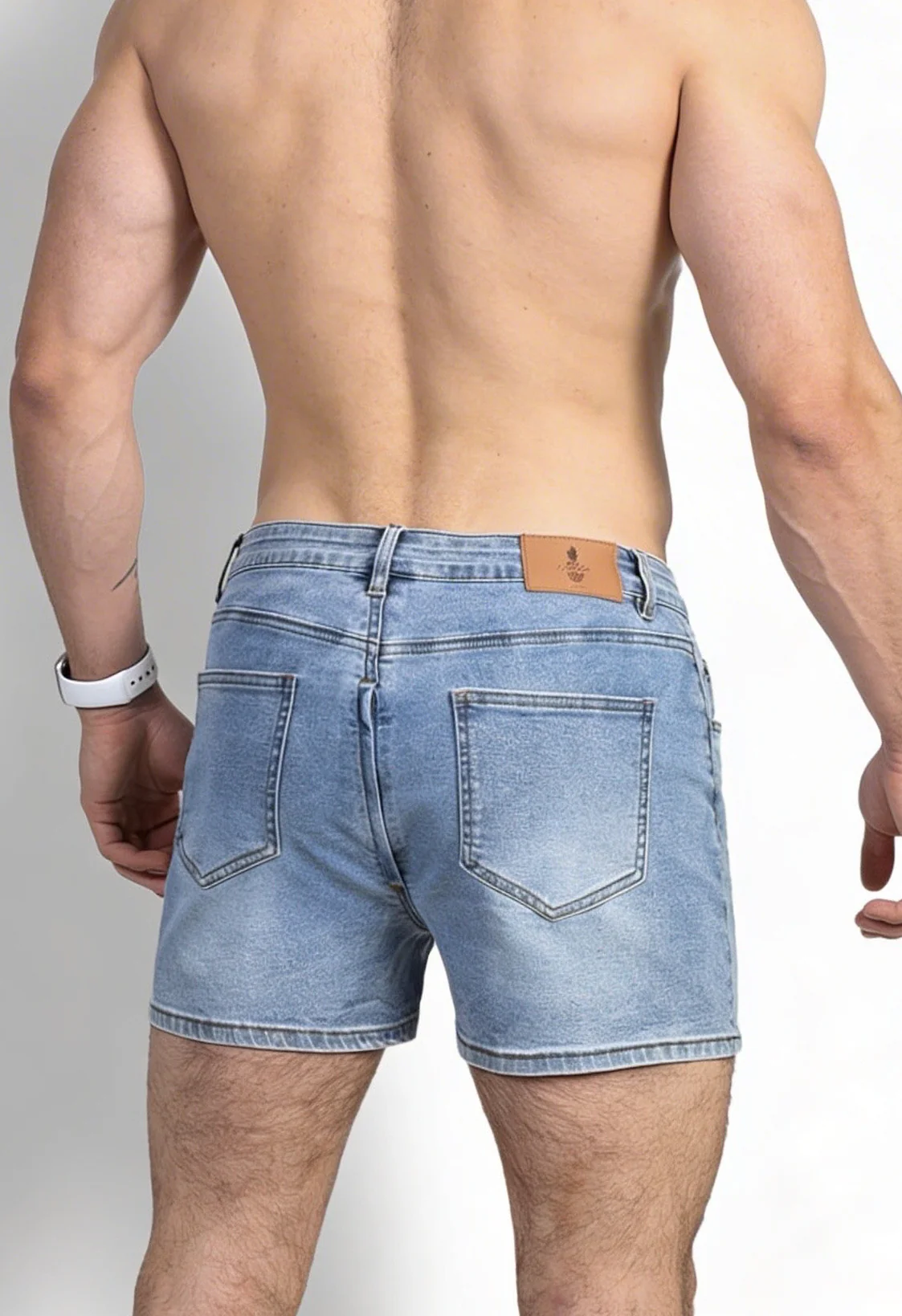 Peek-A-Boo Denim Shorts - Dark Blue - Image 6