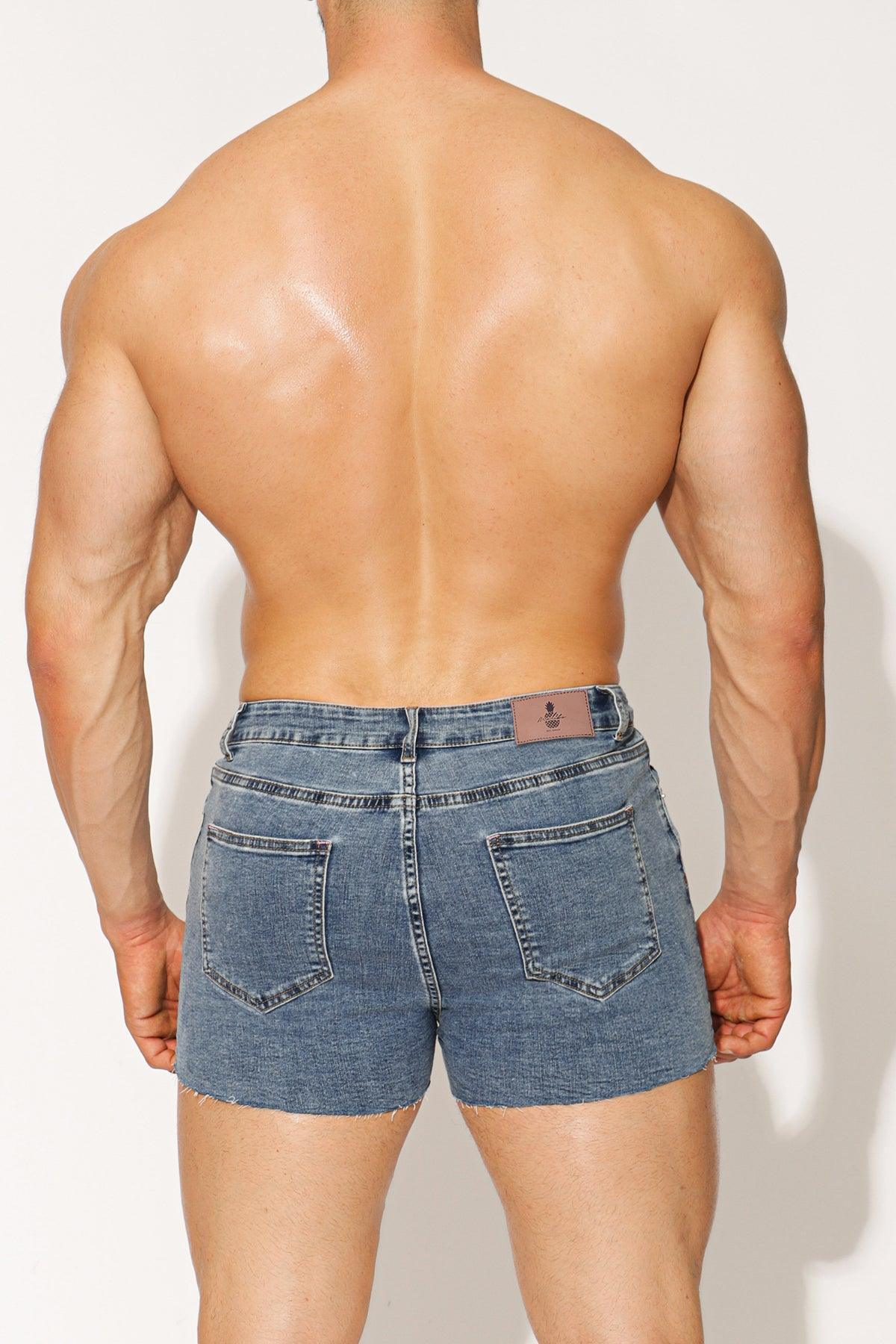 Rockstar Raw Cut 2.5" Denim Short Shorts - Washed Blue - Image 3