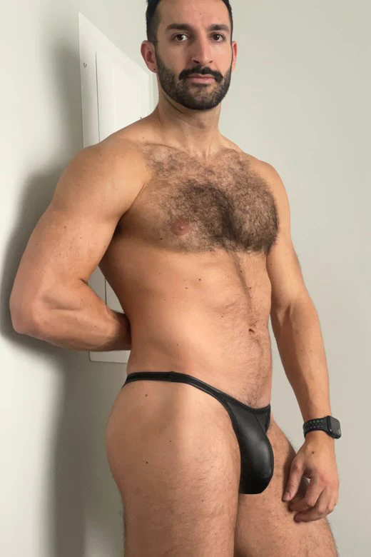 Soft Vegan Leather Scrunch-Butt Briefs - Black Liquorice - Image 11