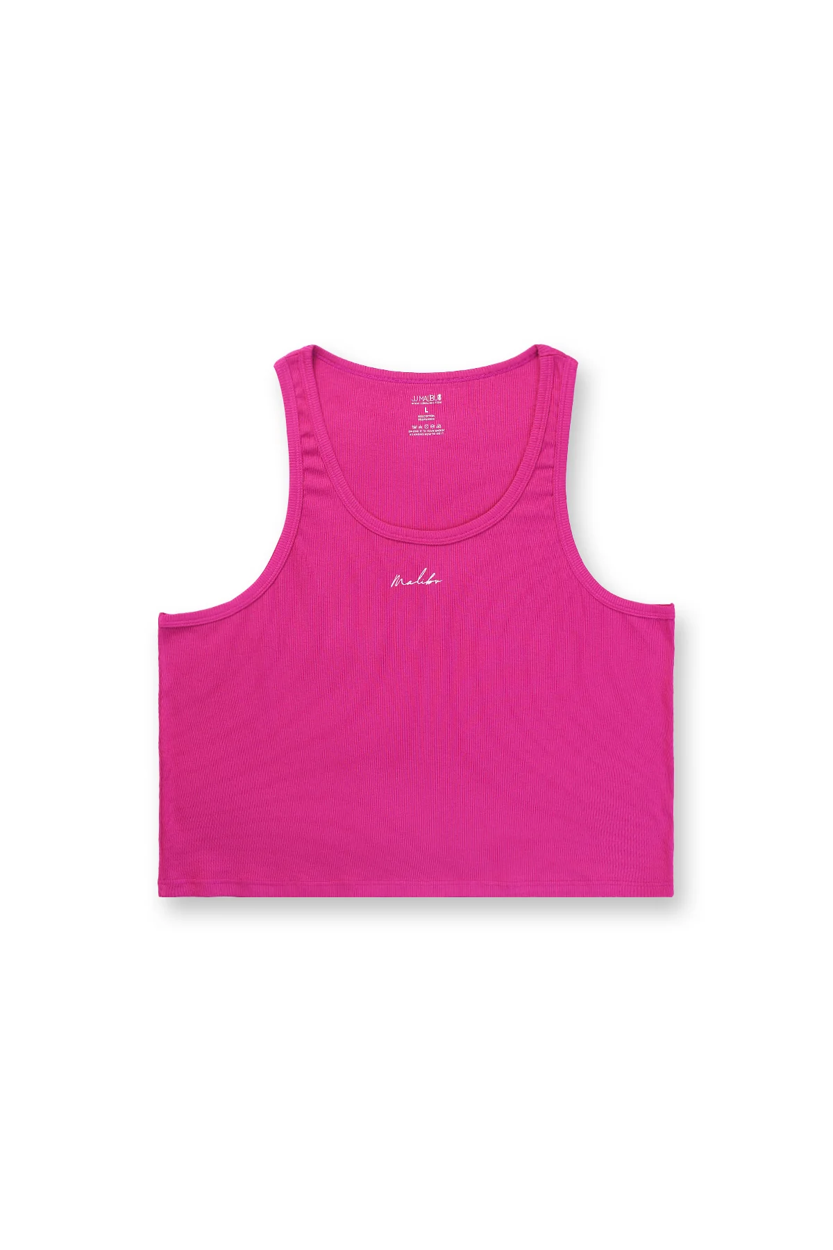Dreamy Muscle Fit Ribbed Cropped Tank - Dark Pink - Image 6