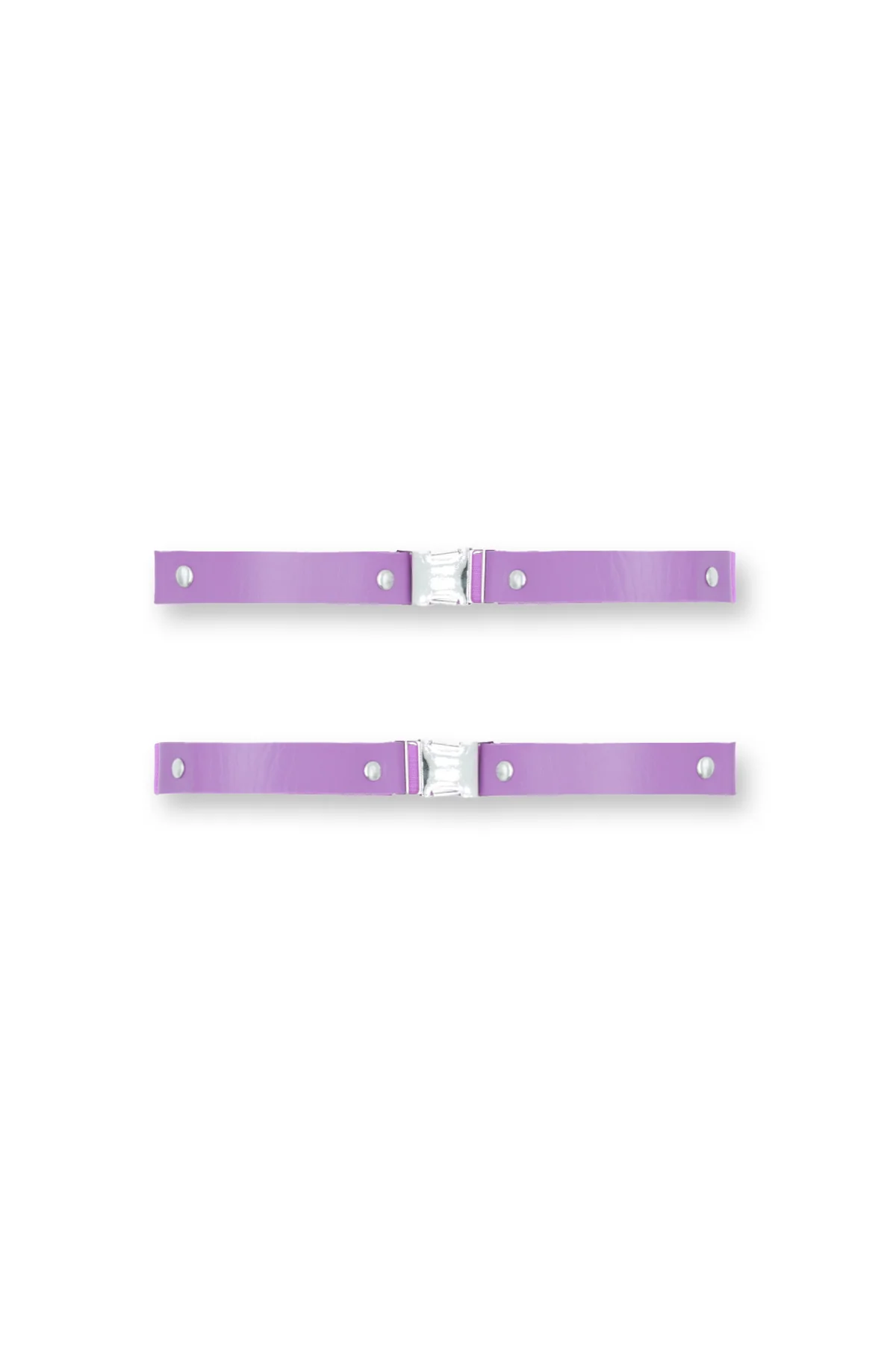 Vegan Leather Snap Buckle Leg Band - Lavender - Image 7