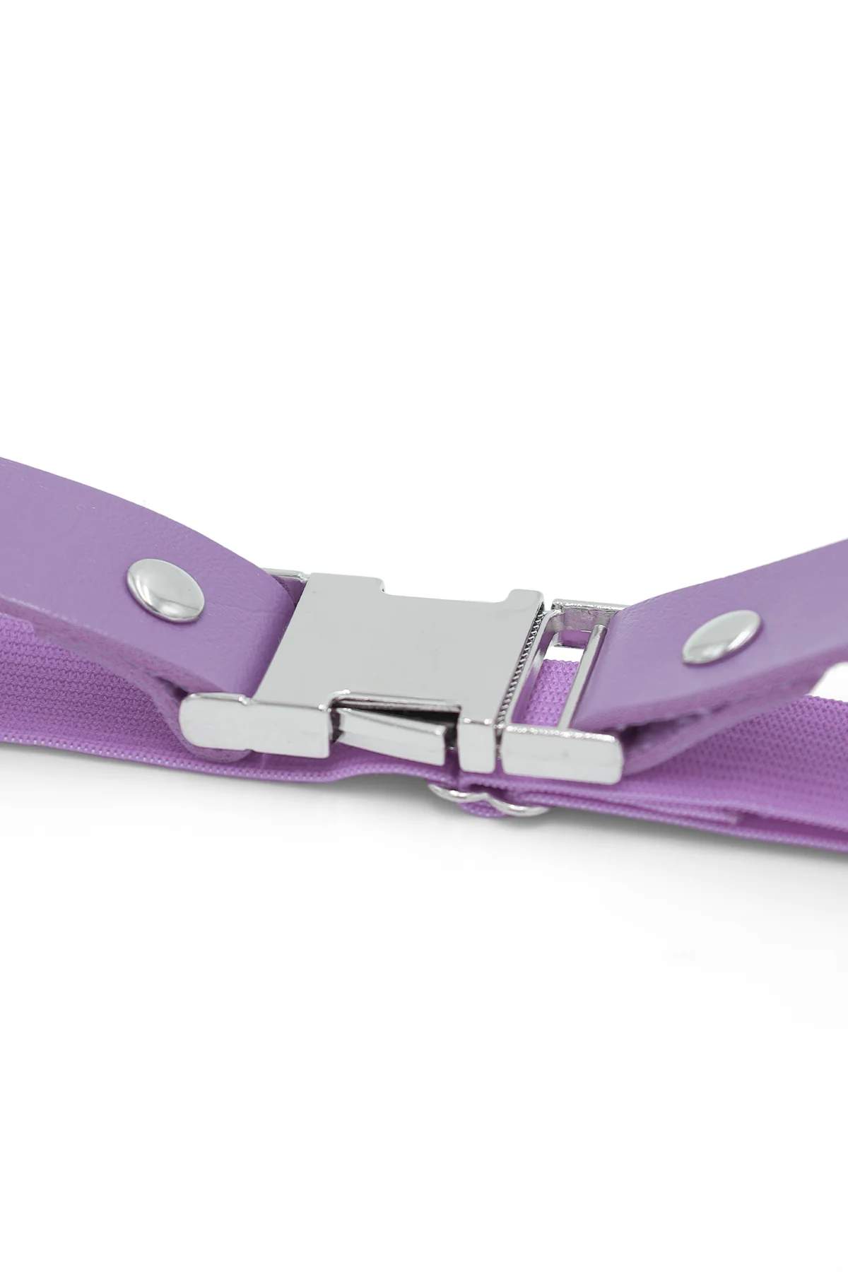 Vegan Leather Snap Buckle Leg Band - Lavender - Image 8