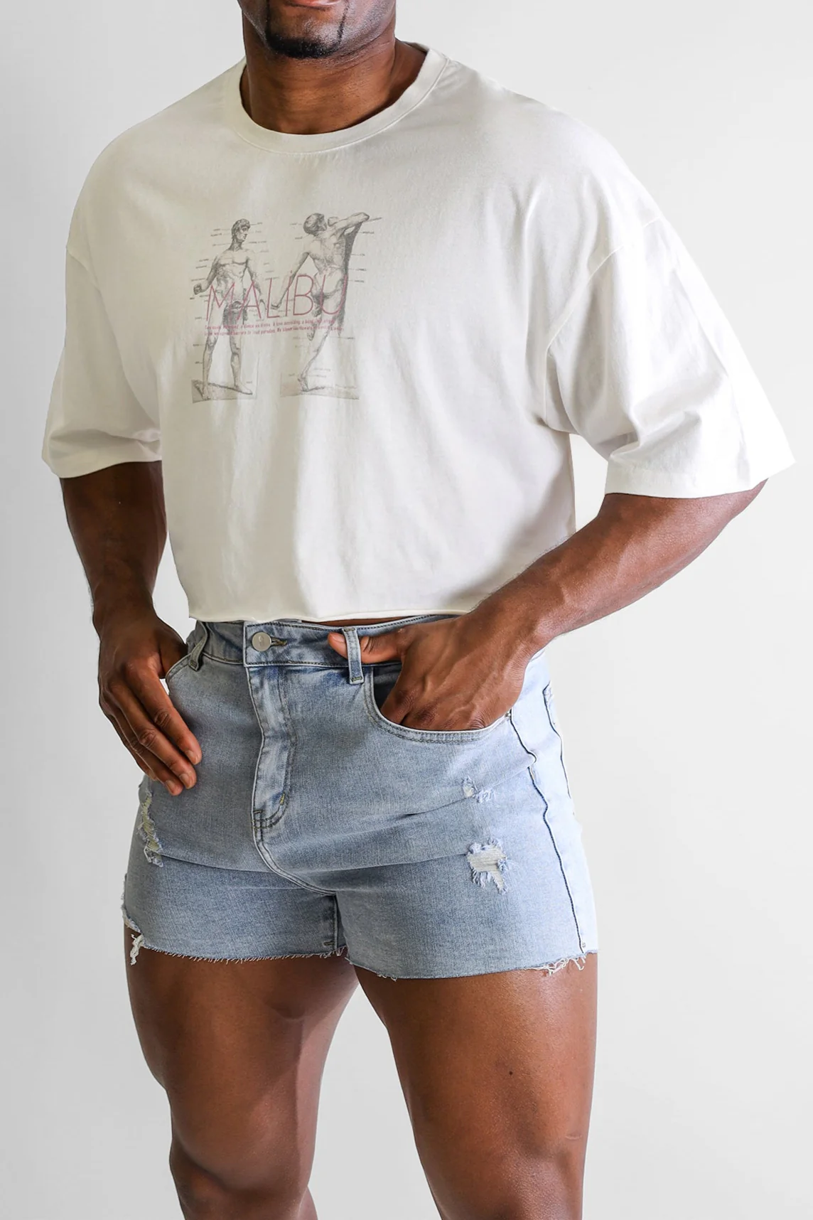 Vintage-Washed Drop-Shoulder Crop Tee - Anatomy - Image 4